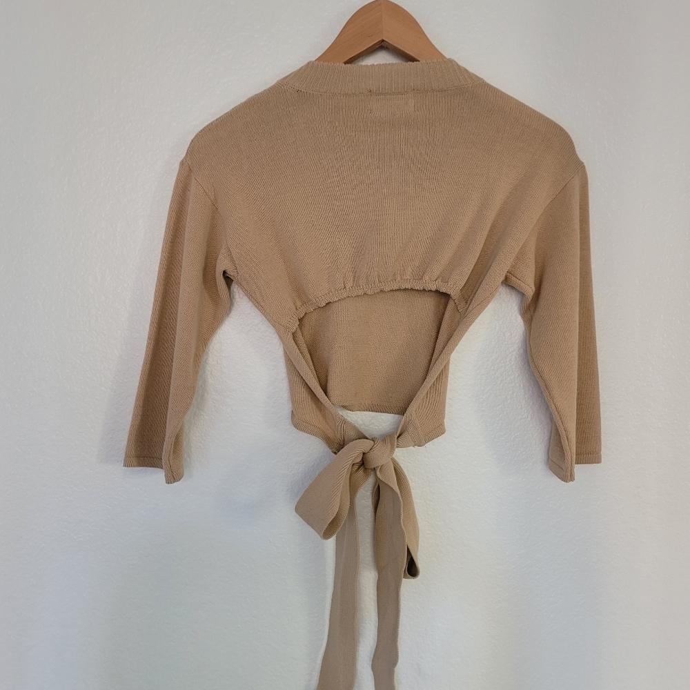 Alohas tie-back lightweight 3/4 sleeve sweater, NWOT